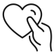 hand holding heart black outline